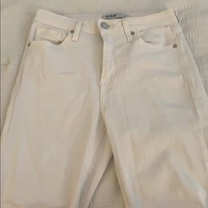 High Waisted White Flare Jeans